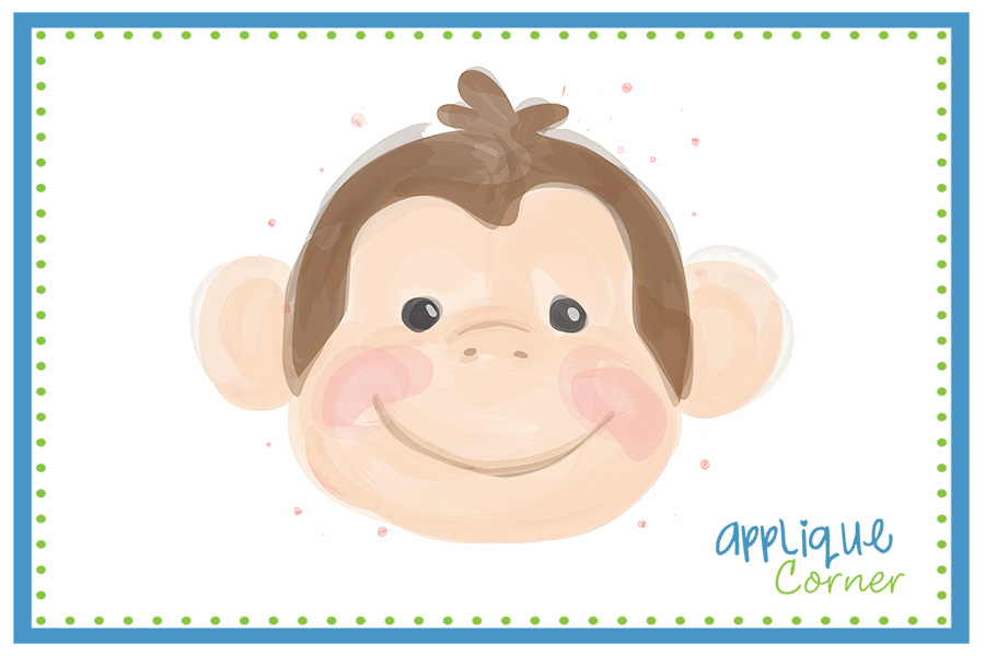 Monkey Face - Watercolor Design