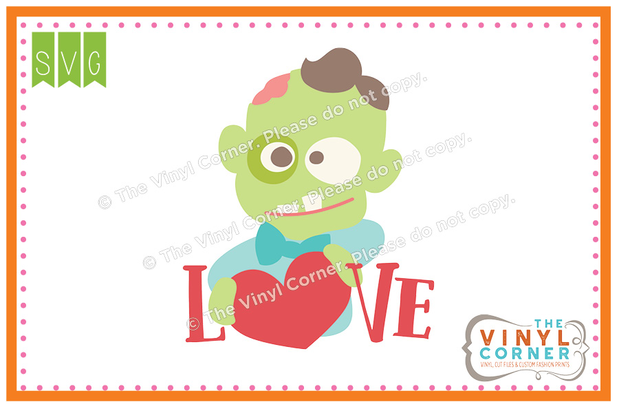 Zombie Love SVG Clipart Design